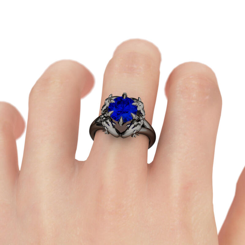 جوليا خاتم تنين بقطع دائري من الفضة الإسترليني