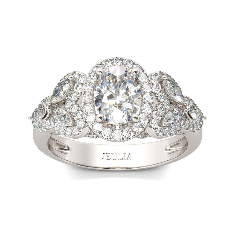 Jeulia Antique Oval Cut Sterling Silver Ring