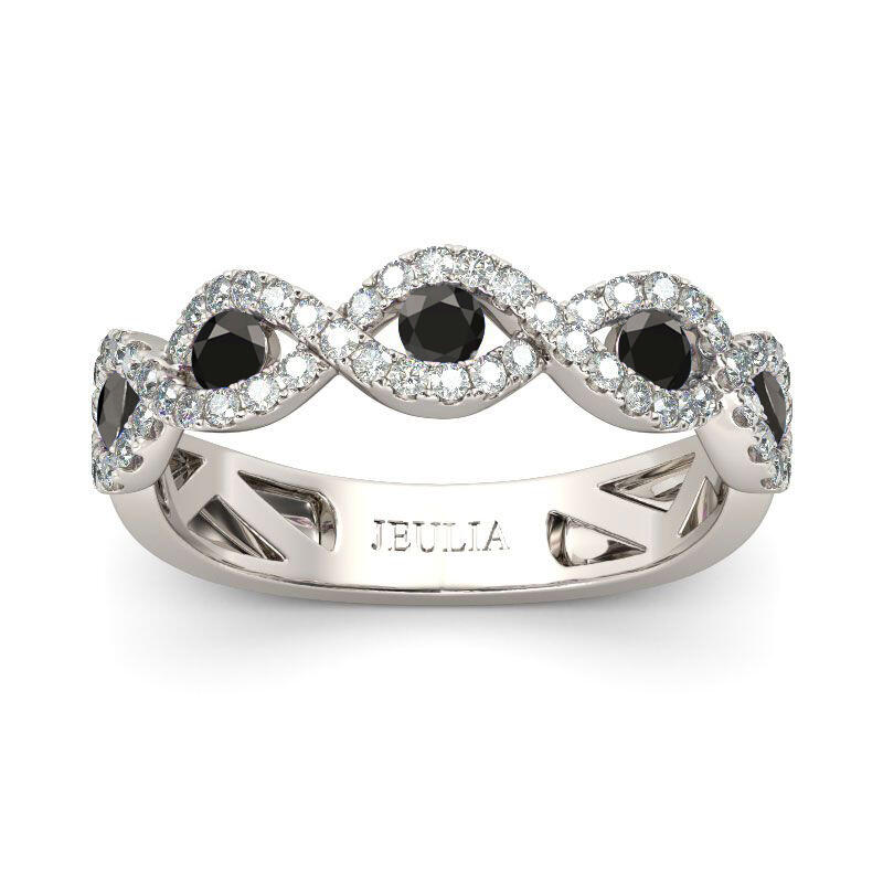 Jeulia Twist Sterling Silver Women's Band