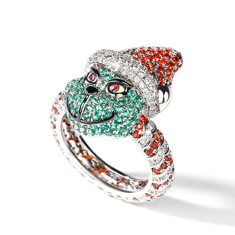 Jeulia Christmas Monster Inspired Sterling Silver Ring