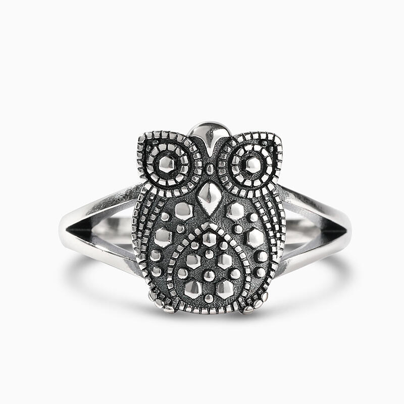 Jeulia "As Wise As An Owl" Sterling Silver Ring