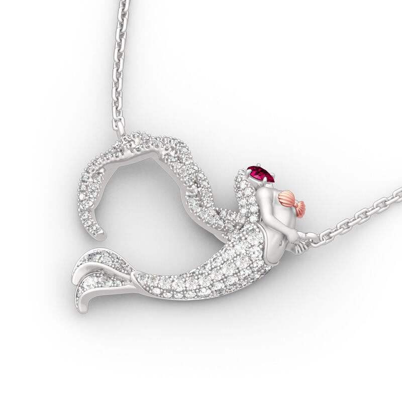 "Ocean's Light" sjöjungfrun gåva halsband i sterlingsilver för alla hjärtans dag