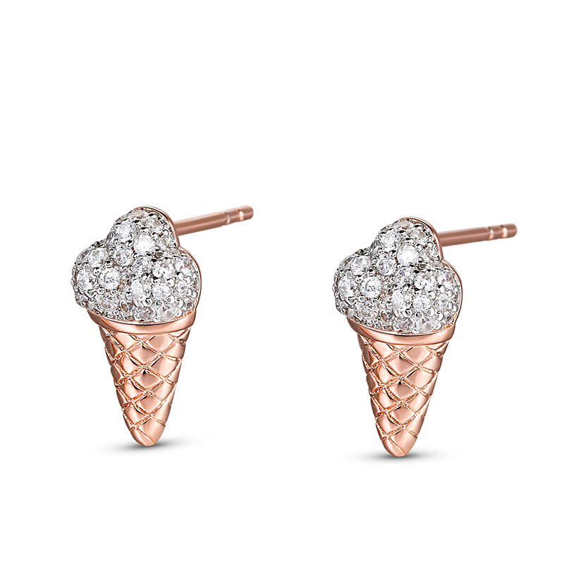 Jeulia "Sweet Taste" Ice Cream Sterling Silver Children's Earrings