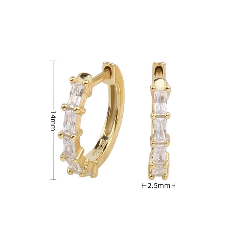 Jeulia Classic Radiant Cut Sterling Silver Hoop Earrings