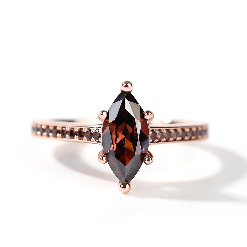 Jeulia "Tiempo libre" Anillo de plata esterlina talla marquesa