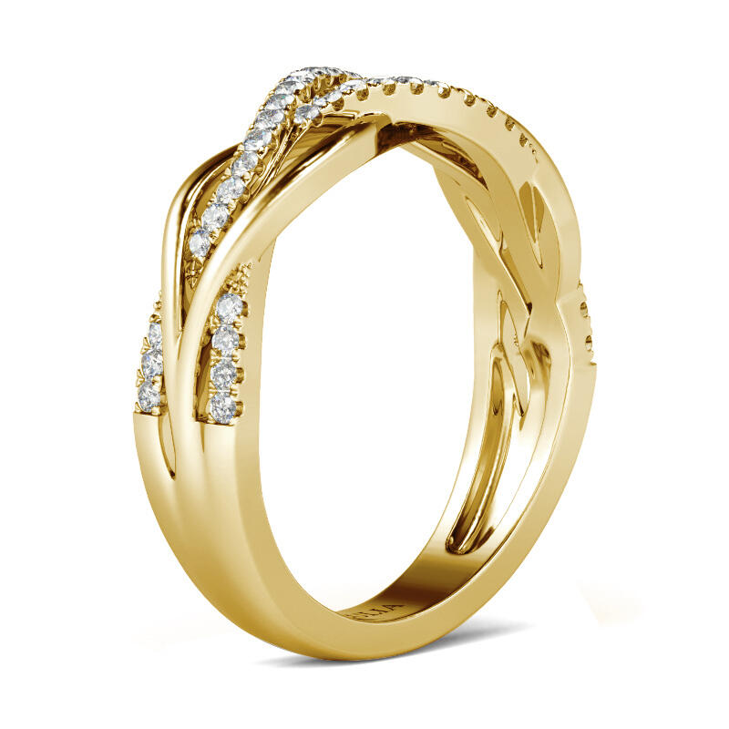 Jeulia Intertwined Sterling Silver Women's Band