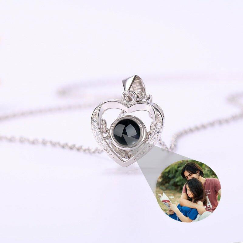 ハート 投影 写真 写真入れ ネックレス