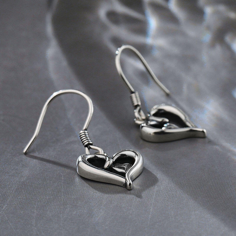 Jeulia "Joy of My Heart" Sterling Silver Earrings