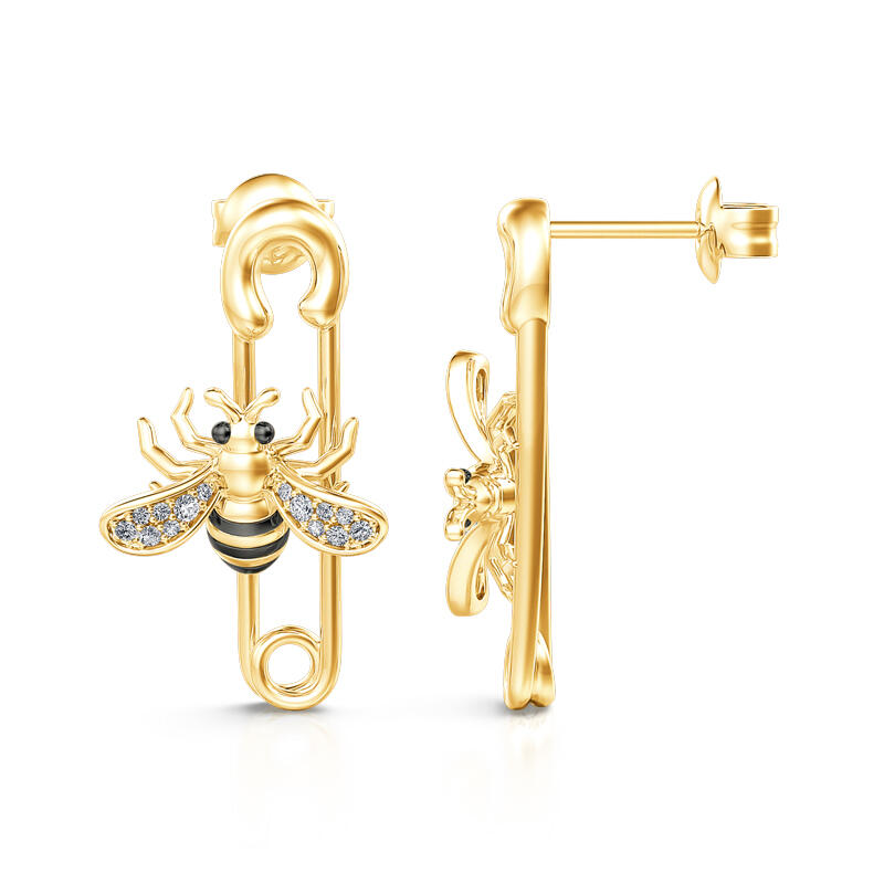 Jeulia Honey Bee Sterling Silver Earrings