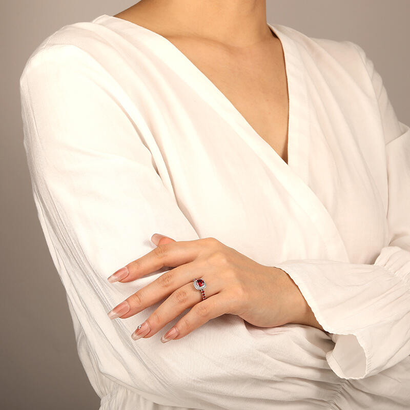 "Promised Happiness" Round Cut Halo Engagement Ring