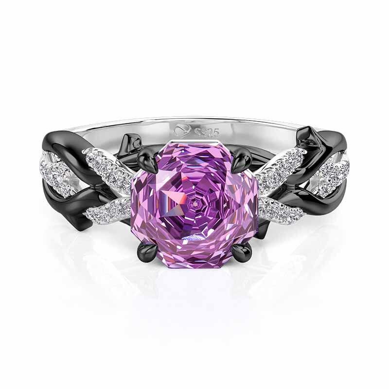 Jeulia Twisted Two Tone Thorn Octagonal Rose Cut Engagement Ring Jeulia Twisted Two Tone Thorn Octagonal Rose Cut Engagement Ring
