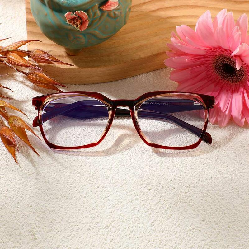 Ted Rechteckige Braune Brille