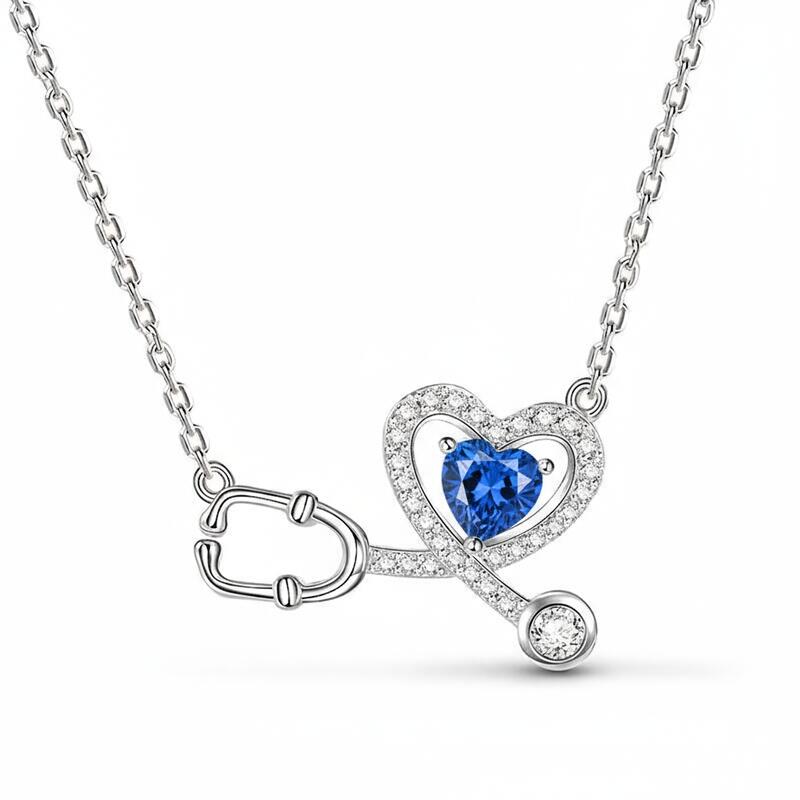 Jeulia Heart-Shaped Personalized Sterling Silver Necklace