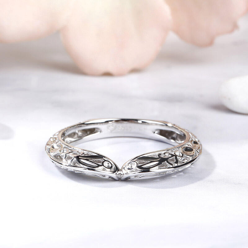 Jeulia Vintage Sterling Silver Women's Band