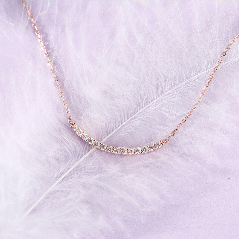 Jeulia Simple Style Round Cut Sterling Silver Necklace