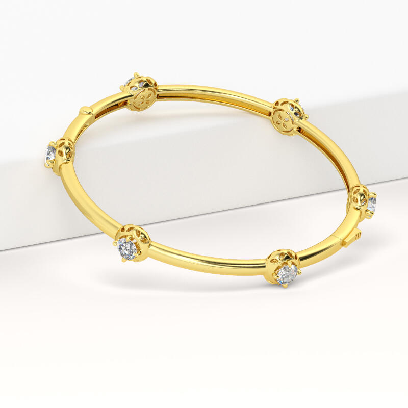 Jeulia スターリングシルバー ソリティア バングル