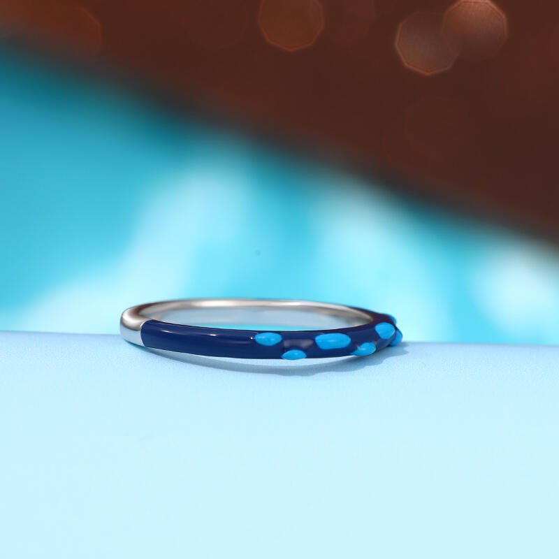 Jeulia "Get Released" Enamel Sterling Silver Ring