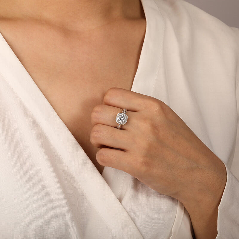 "My Inspiration" Round Cut Halo Engagement Ring