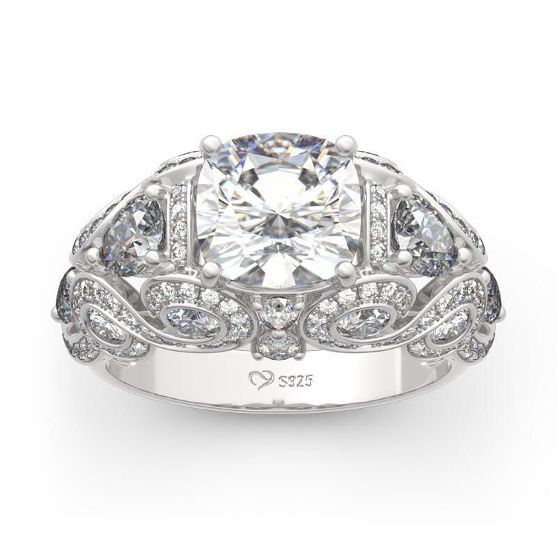 Jeulia Vintage ringdesign i kuddskär i sterlingsilver