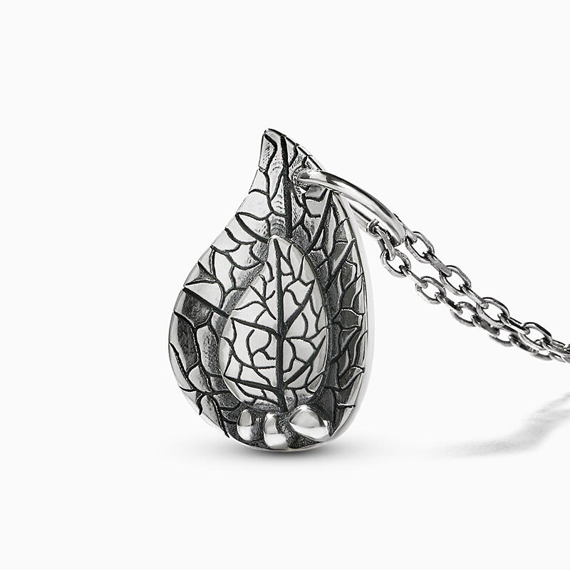 Jeulia Collar de hoja de plata de ley estilo retro