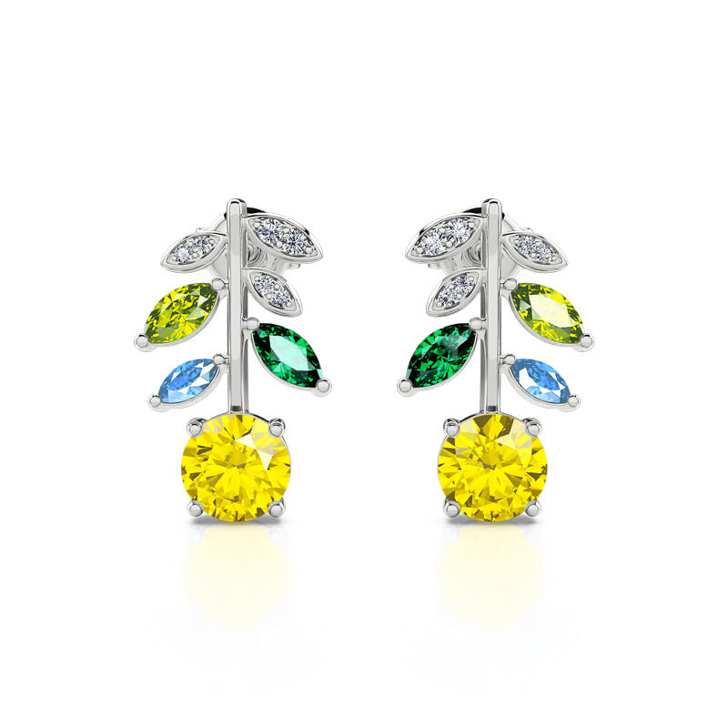 Jeulia "Spring is Coming" Flowerlet Sterling Silver Stud Earrings