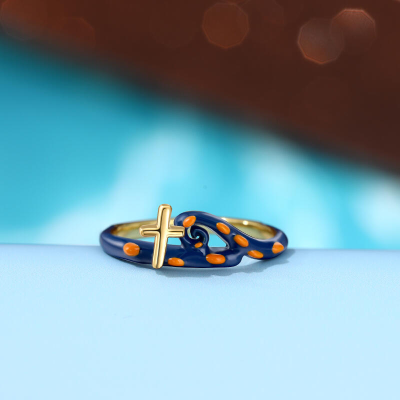 Jeulia "Get Released" Enamel Sterling Silver Ring