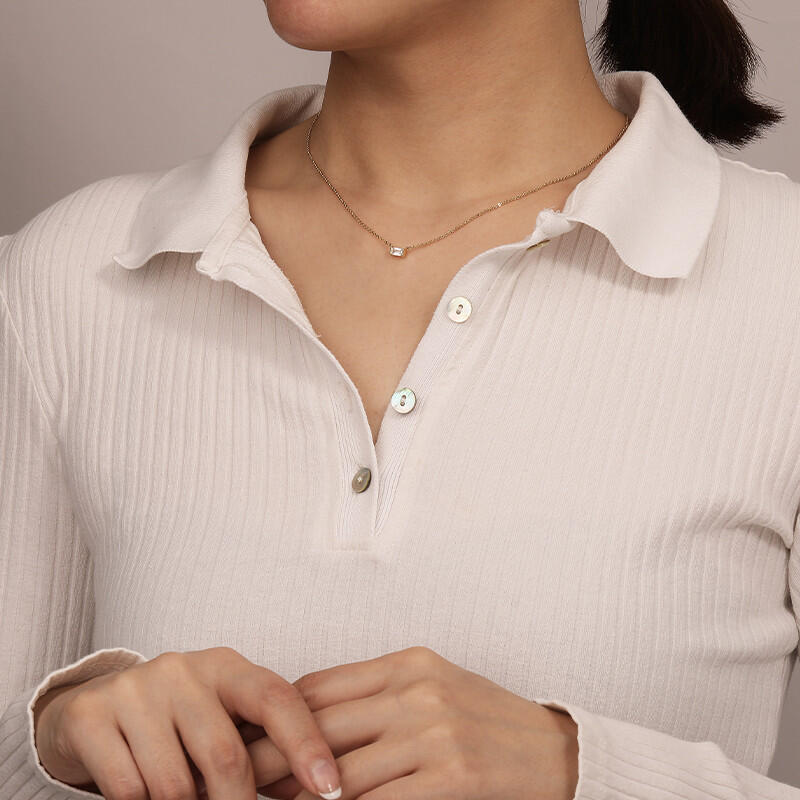 "The Glimmer In My Heart" Baguette Cut Necklace