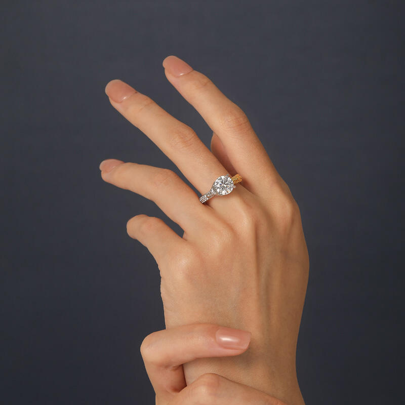 Jeulia Hug Me Virgo's Elegance Ring with Golden Ear of Wheat