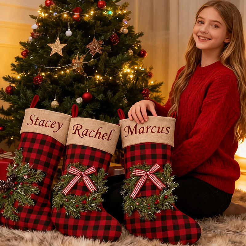 Personalized Christmas Stockings Custom Embroidered Name Gift for Family