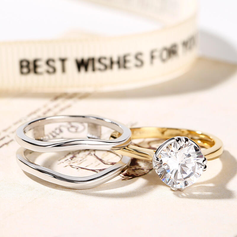 جوليا طقم خواتم قطع دائري من الفضة الإسترليني