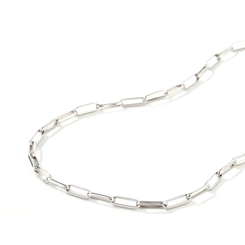 Jeulia Unique Design Sterling Silver Paperclip Chain Necklace
