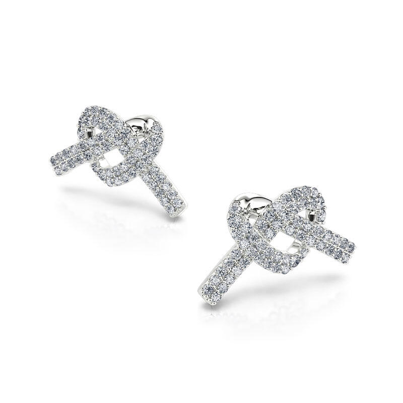 Jeulia "Into Her Heart" Knot Sterling Silver Earrings