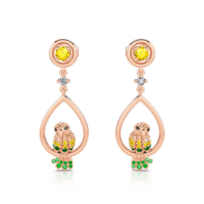 Jeulia "Papuga" Srebne Kolczyki