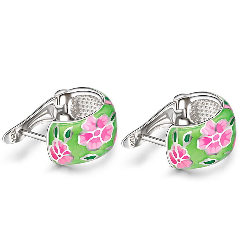 Jeulia "Wonderful Days" Enamel Sterling Silver Earrings