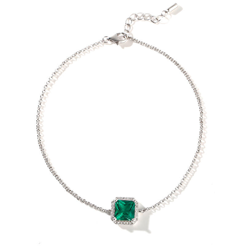 Jeulia Prosty Projekt Aureola Promienny Szlif Srebrny Anklet