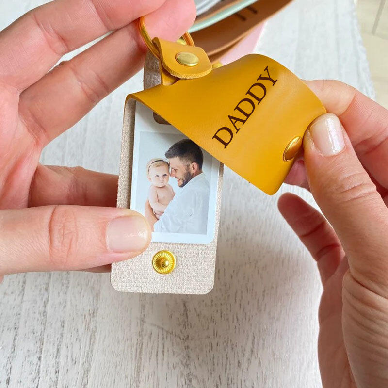 レザー ミニ 写真入れ 名入れ フォトフレーム キーホルダー