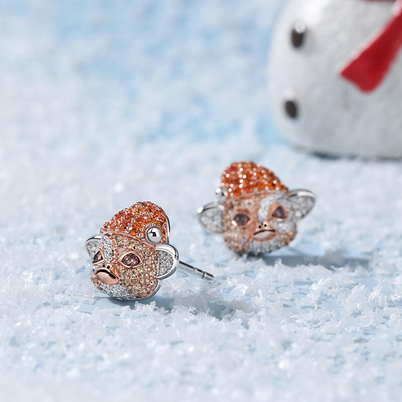 Jeulia Boucles d'oreilles Petit monstre maléfique Design mignon Argent Sterling