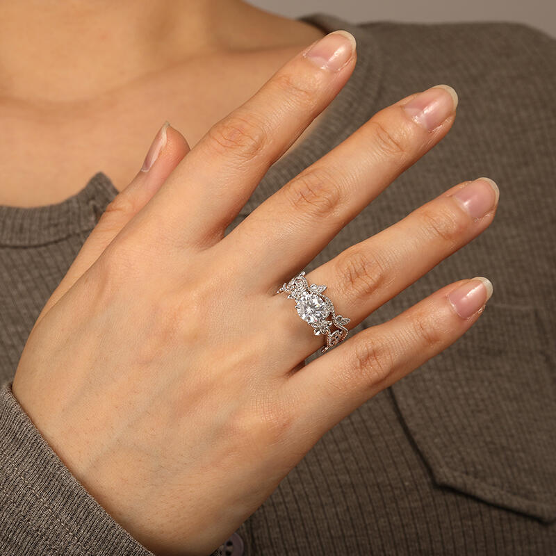 "My Sunshine" Round Cut 2pcs Bridal Set