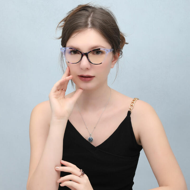 Kristyn Cat Eye Blue Glasses