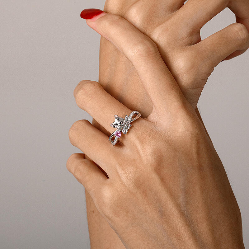 Jeulia Petland Bague Pierre de Naissance Gravée West Highland White Terrier