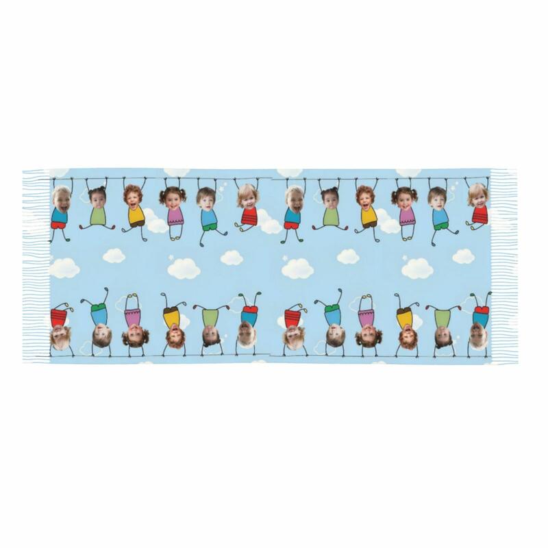 Bufanda personalizada con fotos de niños, cálida bufanda de invierno, regalo de Año Nuevo para mamá.