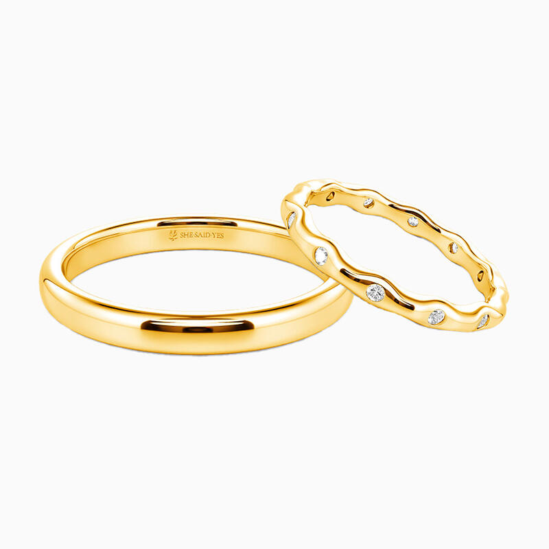 "Timeless Tides" Couple‘s Ring Set