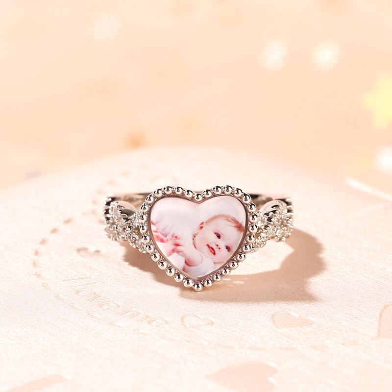 جوليا خاتم صور صمم بنفسك من الفضة الإسترليني "حب لا نهاية له"