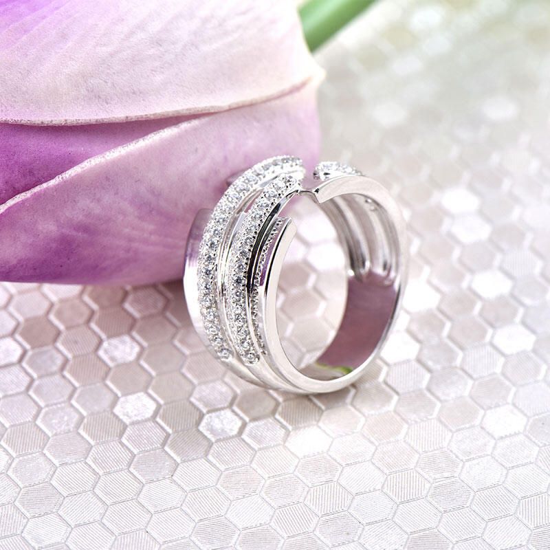 Jeulia Alianza Amplia Para Mujer De Talla Redonda En Plata De Ley