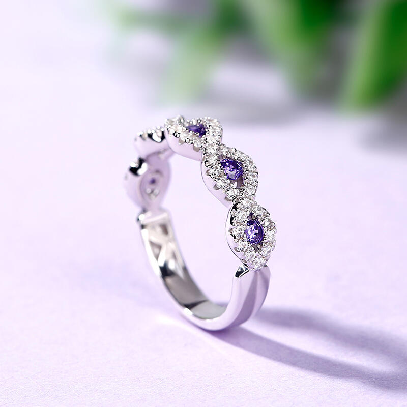 Jeulia Twist Sterling Silver Women's Band