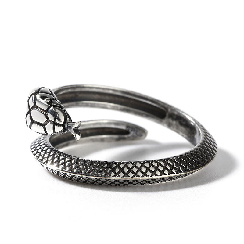 Jeulia "Puro deseo" Anillo de hombre de plata esterlina con serpiente