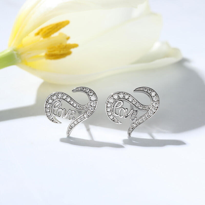 Jeulia Logo "Eternal Flame" Love Sterling Silver Earrings