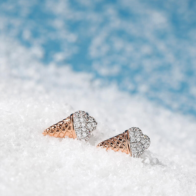 Jeulia "Sweet Taste" Ice Cream Sterling Silver Children's Earrings