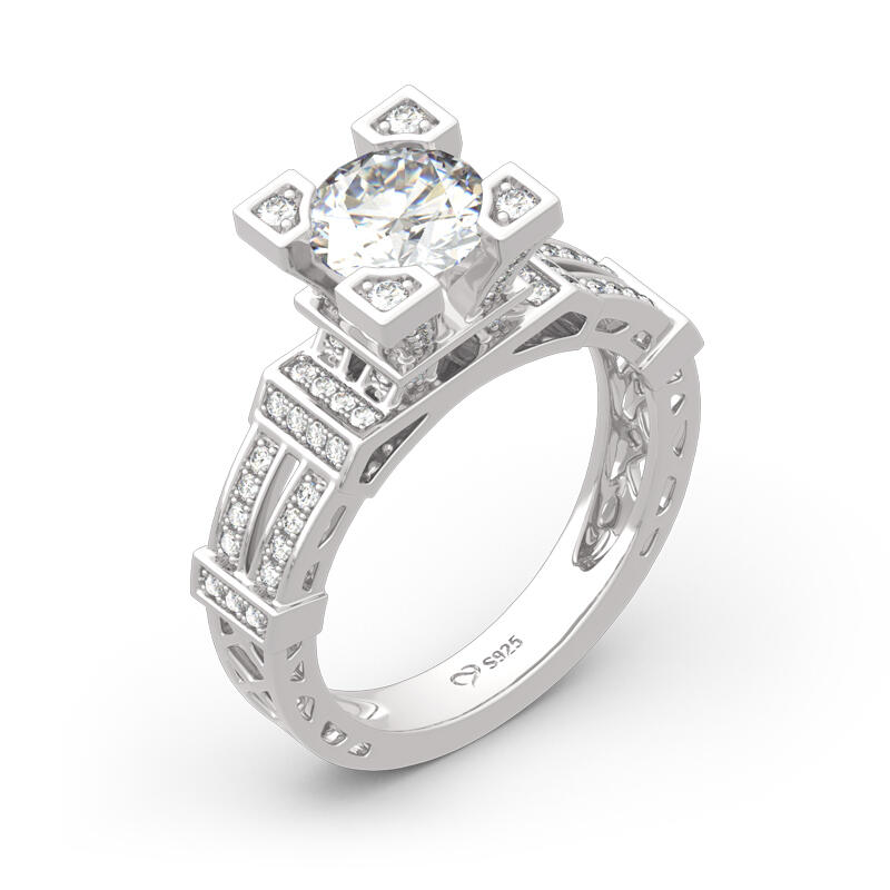 Jeulia Bague Tour Effeil en Argent Sterling Coupe Ronde