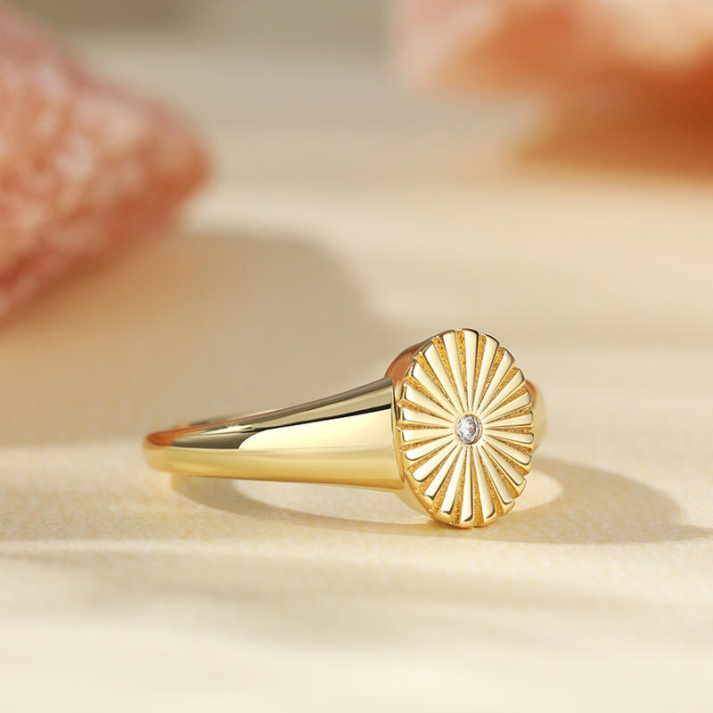 Jeulia Oval Signet Sterling Silver Ring